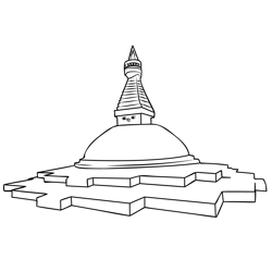 Boudhanath, The Eye Of Kathmandu Free Coloring Page for Kids