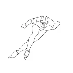 Speed Skating Race Free Coloring Page for Kids