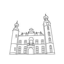 Venlo Town Hall Free Coloring Page for Kids