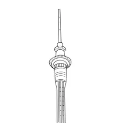 Sky Tower Is One Of New Zealand's Free Coloring Page for Kids