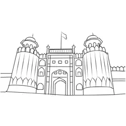 The Lahore Fort Free Coloring Page for Kids