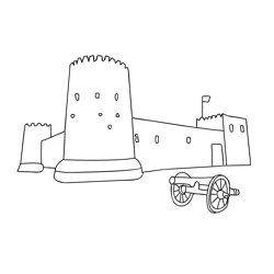 Qatar Forts Free Coloring Page for Kids