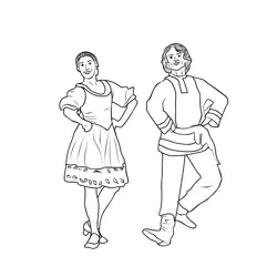 Russian Folk Dance Barynya Free Coloring Page for Kids