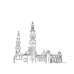 A Mosque In Arar, Northern Saudi Arabia Free Coloring Page for Kids