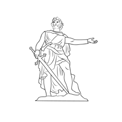 Statue Of William Wallace Free Coloring Page for Kids
