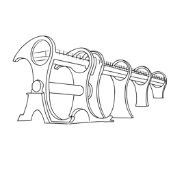 The Falkirk Wheel In Stirlingshire, Scotland Free Coloring Page for Kids