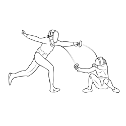 South Korea In Womens Fencing Free Coloring Page for Kids