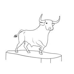 Bull Statue Ronda Free Coloring Page for Kids