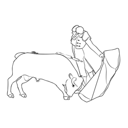 Madrid Bullfight Free Coloring Page for Kids
