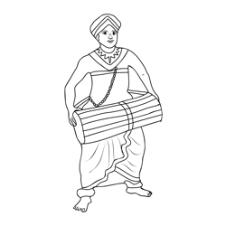 Sri Lankan Music Free Coloring Page for Kids