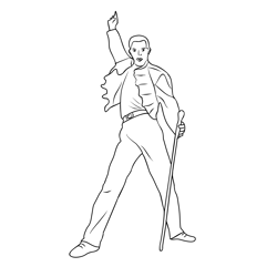 Freddie Mercury's Statue In Montreux Free Coloring Page for Kids