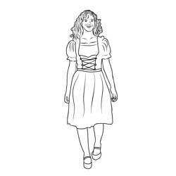 Switzerland Traditional Clothing Free Coloring Page for Kids