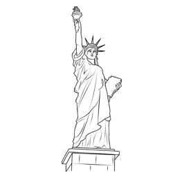 Statue Of Liberty Free Coloring Page for Kids