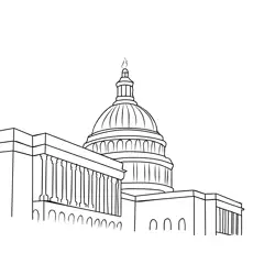 Washington Capital Free Coloring Page for Kids