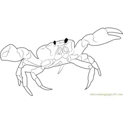 Crab on Beach Free Coloring Page for Kids