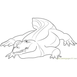 Crocodile at Auckland Zoo Free Coloring Page for Kids