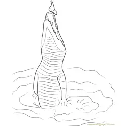 Jumping Crocodile Free Coloring Page for Kids