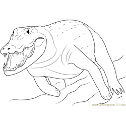 Running Crocodile Free Coloring Page for Kids