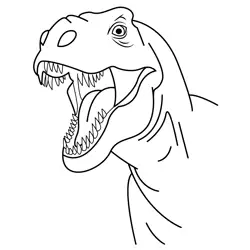 Roaring Dinosaur Head Profile Free Coloring Page for Kids