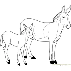 Donkey Free Coloring Page for Kids