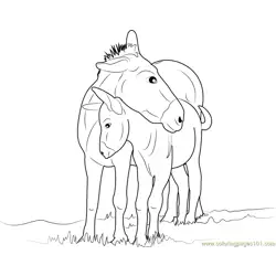 Mother and Baby Donkey Free Coloring Page for Kids