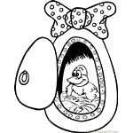 Chick  Easter egg Free Coloring Page for Kids