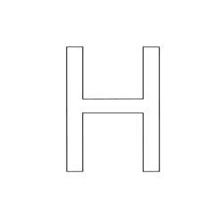 Alphabet H Free Coloring Page for Kids