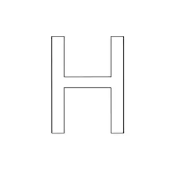 Alphabet H Free Coloring Page for Kids