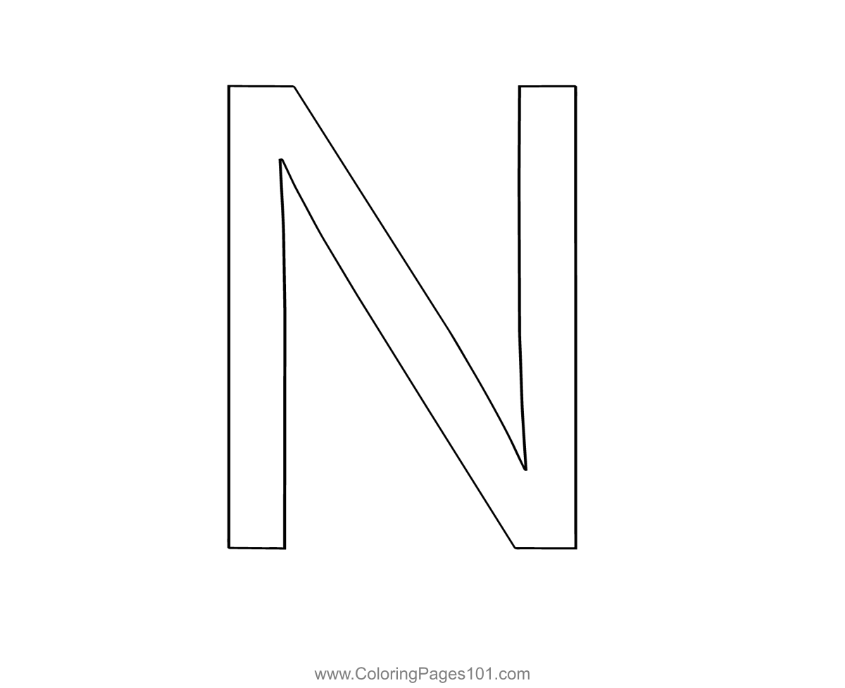 Alphabet N Coloring Page For Kids Free Alphabets Printable Coloring