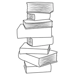 Book Stack Free Coloring Page for Kids