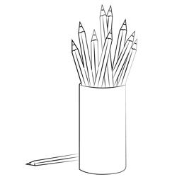 Colored Pencil Box Free Coloring Page for Kids
