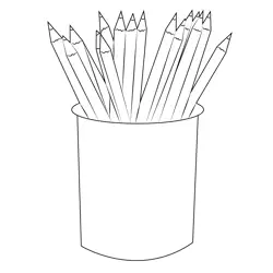 Colorful Pencil Free Coloring Page for Kids
