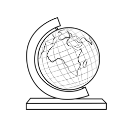World Globe Free Coloring Page for Kids