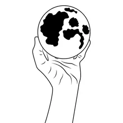Hand Catching The Moon Free Coloring Page for Kids