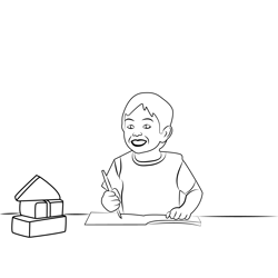 Kids In School Free Coloring Page for Kids