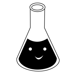 Laboratory Flask Free Coloring Page for Kids
