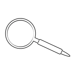 Magnifying Glass Lens Zoomer Loupe Free Coloring Page for Kids