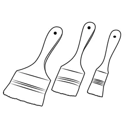 Paint Brushes Free Coloring Page for Kids
