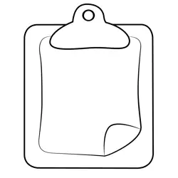 Paper Clipboard Free Coloring Page for Kids