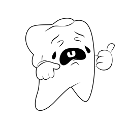 Crying Tooth Free Coloring Page for Kids