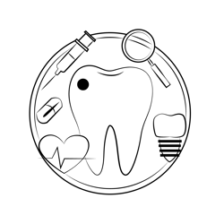 Dental Design Free Coloring Page for Kids