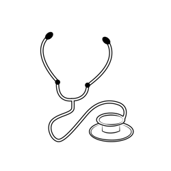 Doctors Stethoscope Free Coloring Page for Kids