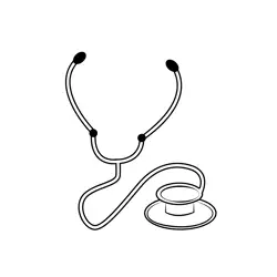 Doctors Stethoscope Free Coloring Page for Kids