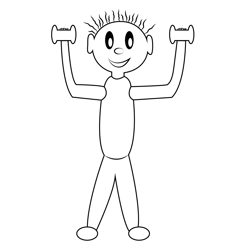Exercising Free Coloring Page for Kids