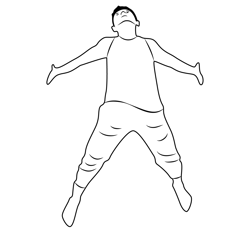 Jumping Boy Free Coloring Page for Kids