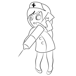Nurse With Injection Free Coloring Page for Kids