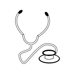 Stethoscope Free Coloring Page for Kids