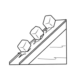 Ice Cubes Melting Downhill Free Coloring Page for Kids