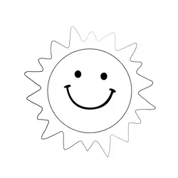 Funny Sun Free Coloring Page for Kids