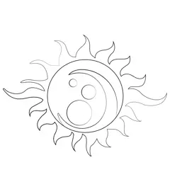 Moon Sun Stars Free Coloring Page for Kids
